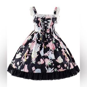Smiling Angel Sweet Lolita Printed Rabbit Dress